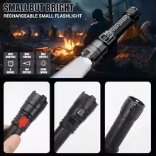 2-in-1 POWER BANK FLASHLIGHT | Super Bright, USB Rechargeable, Zoomable | Camping, Emergency, Fishing