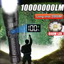 2-in-1 POWER BANK FLASHLIGHT | Super Bright, USB Rechargeable, Zoomable | Camping, Emergency, Fishing